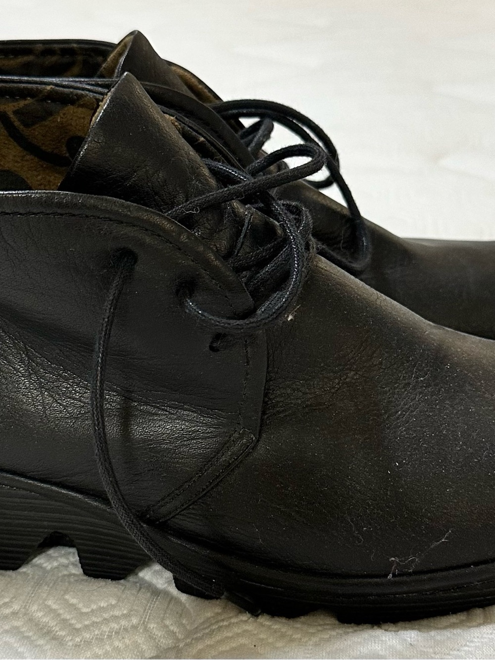 Women’s Black FLY Leather Lace-Up Booties